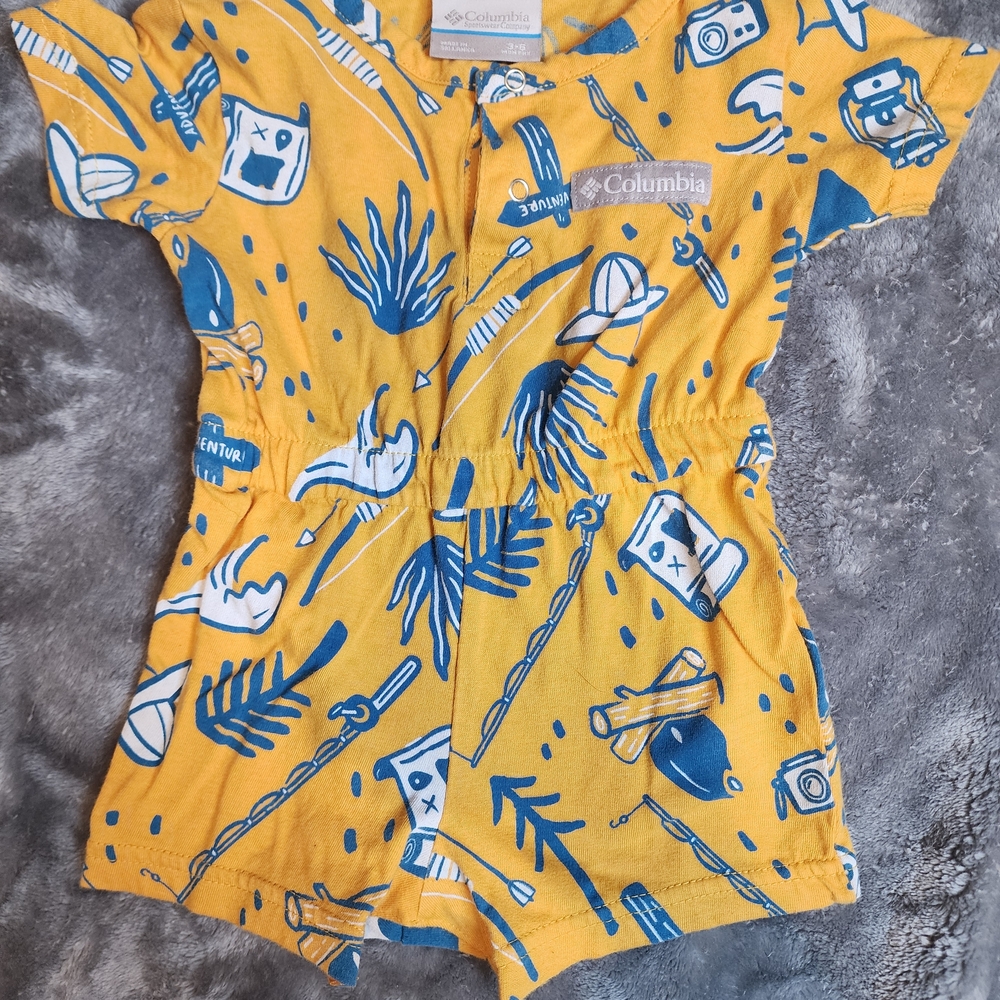 Columbia Yellow & Blue Graphic Romper